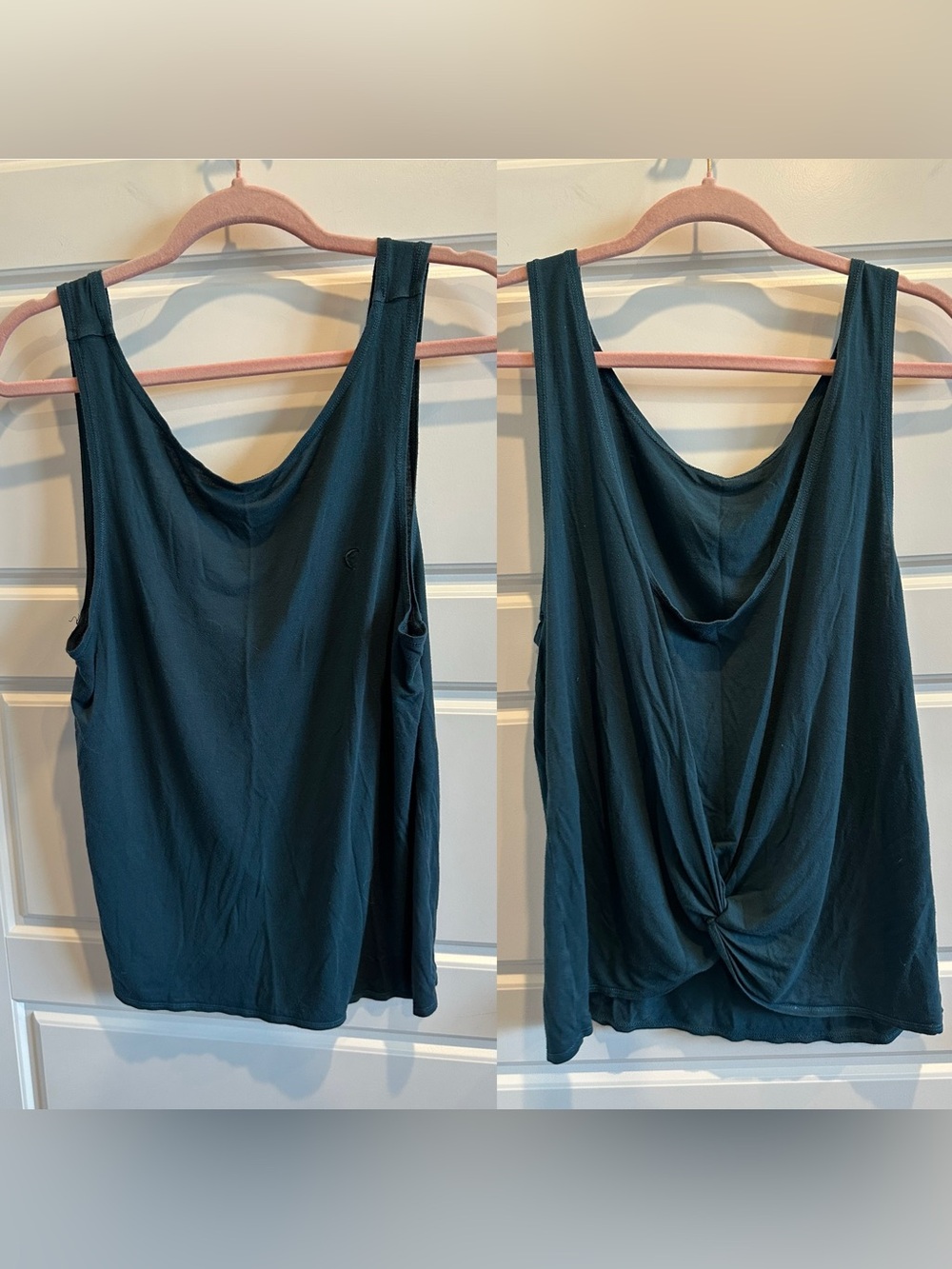 ZYIA Active XL Sleeveless Twist Back Tank Top Dark Teal Active Athleisure